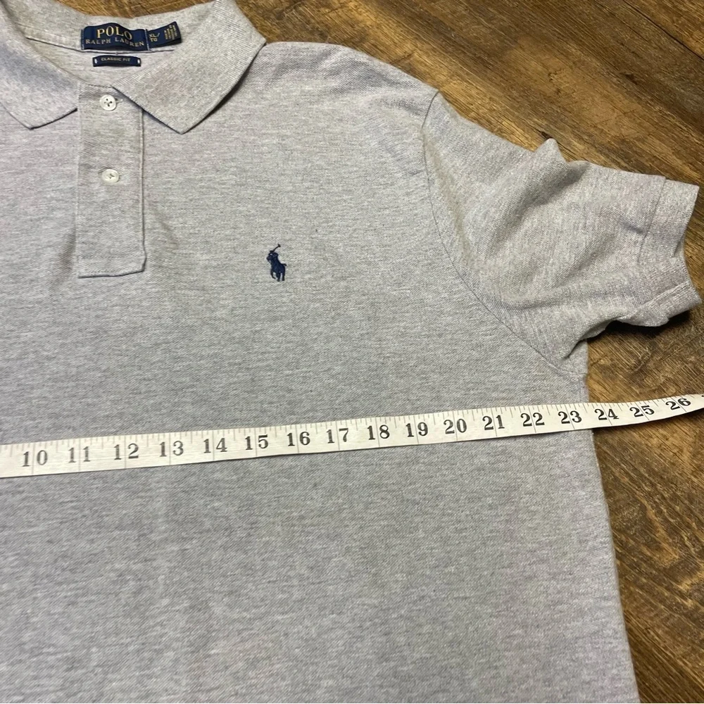 Polo Ralph Lauren Shirt Mens XL Classic Gray Casual Short Sleeve Cotton Preppy